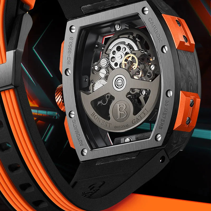 Bonest Gatti BG9005 automatic carbon fiber watch, view 3 of 9