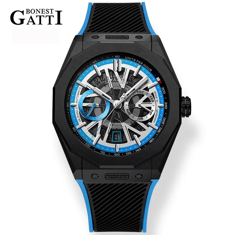Bonest Gatti BG9601 automatic skeleton sapphire watch, view 7 of 12