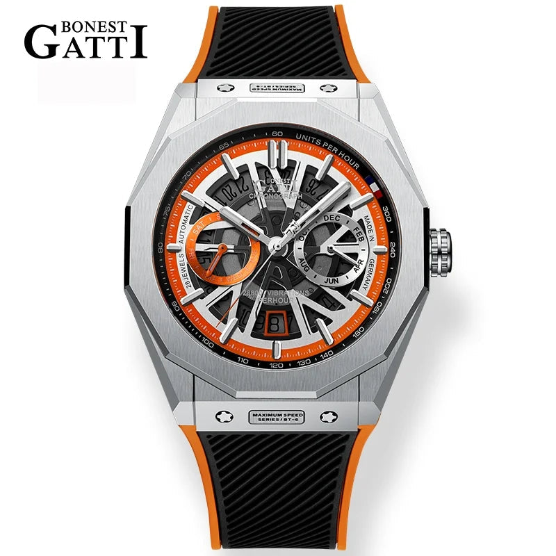 Bonest Gatti BG9601 automatic skeleton sapphire watch, view 2 of 12