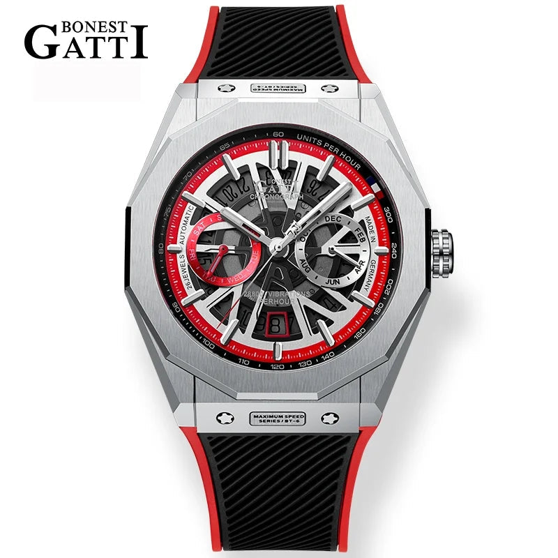 Bonest Gatti BG9601 automatic skeleton sapphire watch, view 5 of 12