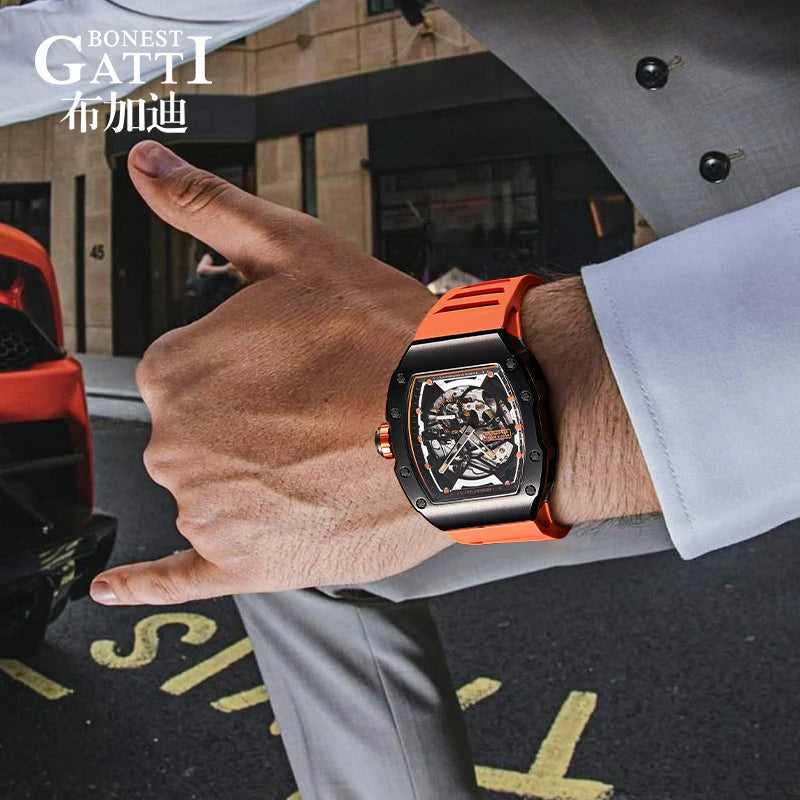 Bonest Gatti BG9901 automatic tonneau sapphire watch, view 4 of 12
