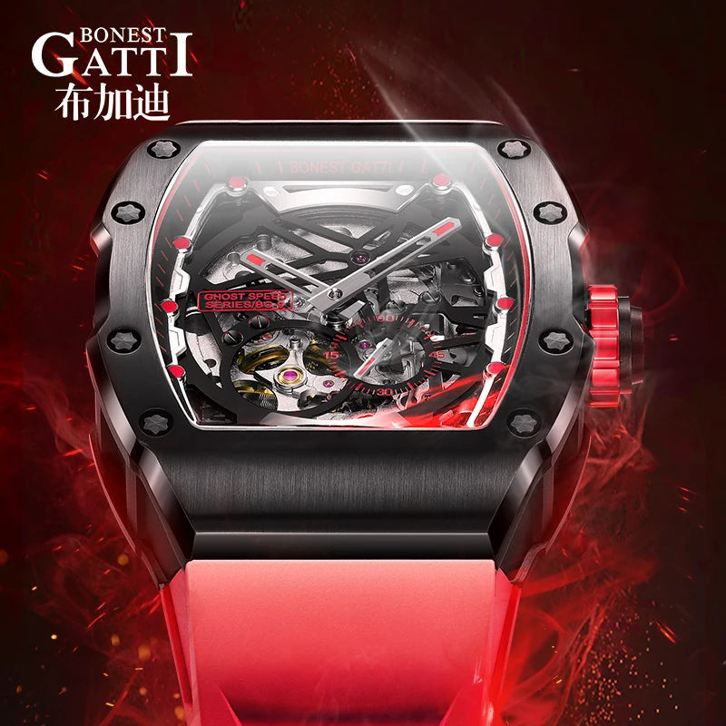 Bonest Gatti BG9901 automatic tonneau sapphire watch, view 2 of 12