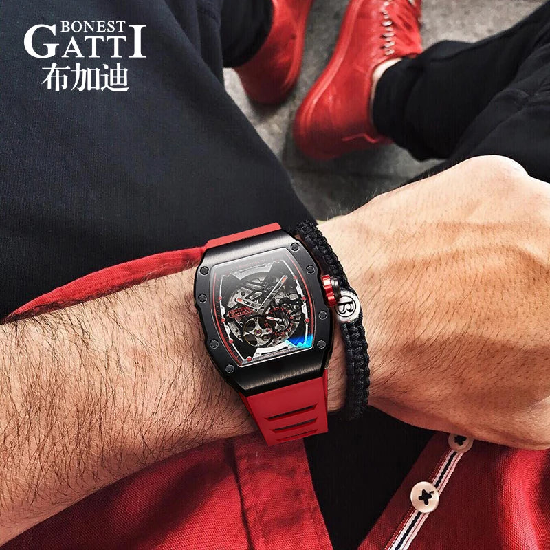 Bonest Gatti BG9901 automatic tonneau sapphire watch, view 6 of 12