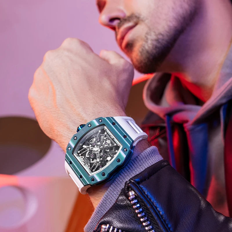Bonest Gatti BG9906 automatic skeleton carbon watch, view 4 of 10