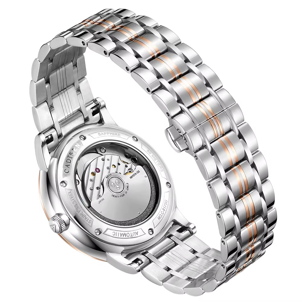 CADISEN C8175 Automatic Ultra-Thin Mechanical Watch, caseback view