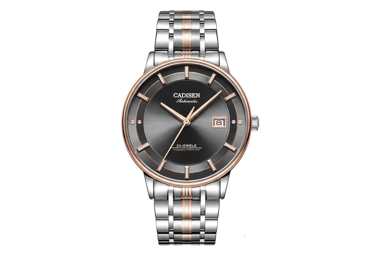 CADISEN C8175 Automatic Ultra-Thin Mechanical Watch with gold grey dial