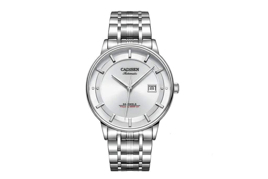 CADISEN C8175 Automatic Ultra-Thin Mechanical Watch with white dial, lifestyle shot