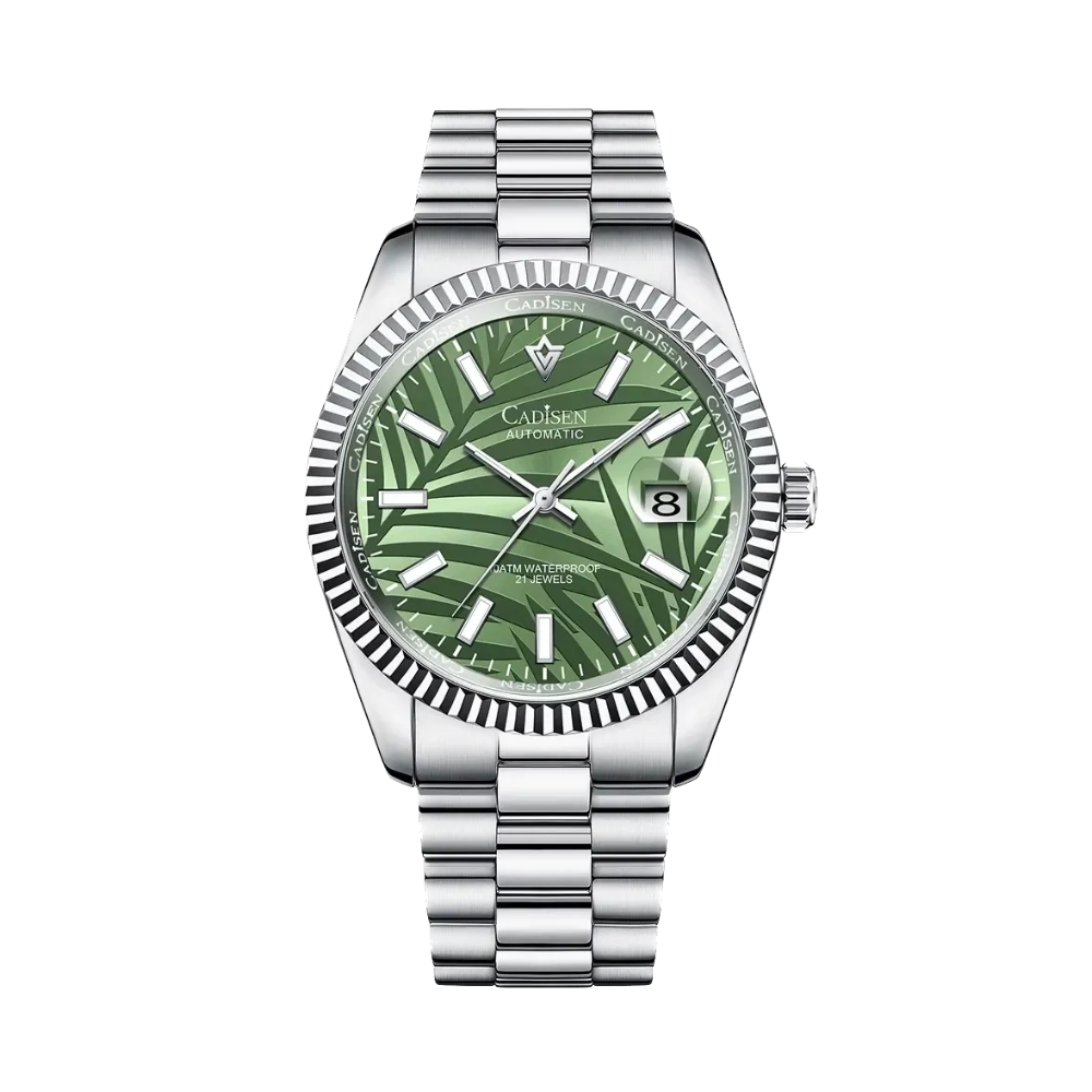 CADISEN C8198M Olive Green Palm Motif Dial with green dial