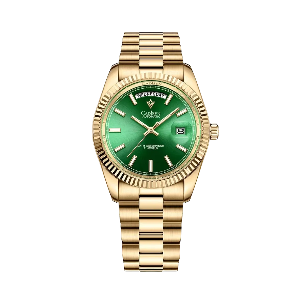 CADISEN C8214 DD40 Oyster Perpetual Menâ€™s Watch with green dial