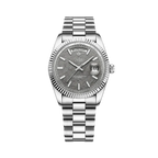 CADISEN C8214 DD40 Oyster Perpetual Menâ€™s Watch with gray dial, angled view