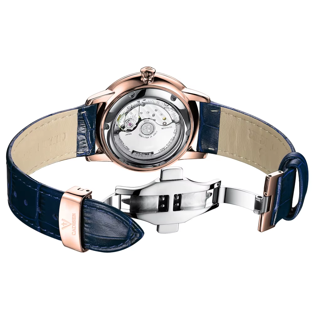 CADISEN 90S5 Automatic Watch 9.5Mm Ultra-Thin Dial 40MM Hollowed-Out - Leather, detail view