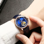 CADISEN 90S5 Automatic Watch 9.5Mm Ultra-Thin Dial 40MM Hollowed-Out - Leather, caseback view