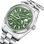 CADISEN C8198M Men Mechanical Watch Olive Green Palm Motif Dial "Presidential"-PrimeTimepiece