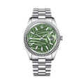 CADISEN C8198M Men Mechanical Watch Olive Green Palm Motif Dial "Presidential"-PrimeTimepiece