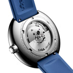 CIGA Design Blue Planet Atlantic Automatic Watch – caseback showing the automatic rotor