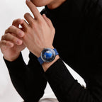 CIGA Design Blue Planet Atlantic Automatic Watch – worn on the wrist, close-up