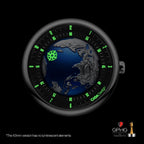 CIGA Design Blue Planet GPHG-Winning Automatic Watch – luminous dial glowing green in the dark (46 mm)