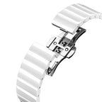 CIGA Design Blue Planet Ice Age White Ceramic Automatic Watch – butterfly clasp on the white ceramic bracelet