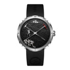 CIGA Design Everest China 65th Anniversary Automaton Titanium Watch – front view of the Everest bedrock automaton dial