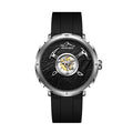 CIGA Design Everest Summit Central Tourbillon Titanium Watch – front view of the central tourbillon and Everest bedrock dial