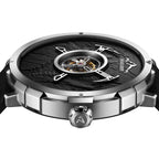 CIGA Design Everest Summit Central Tourbillon Titanium Watch – titanium case side view with crown