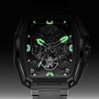 CIGA Design Hunter Titanium Skeleton Automatic Watch – Carbon luminous dial in the dark