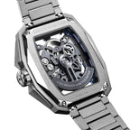 CIGA Design Hunter Titanium Skeleton Automatic Watch – Silver caseback showing the skeleton movement