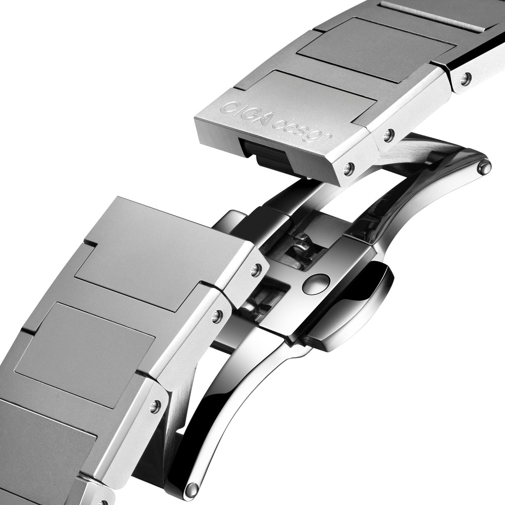 CIGA Design Hunter Tourbillon Titanium Skeleton Watch – titanium bracelet and folding clasp