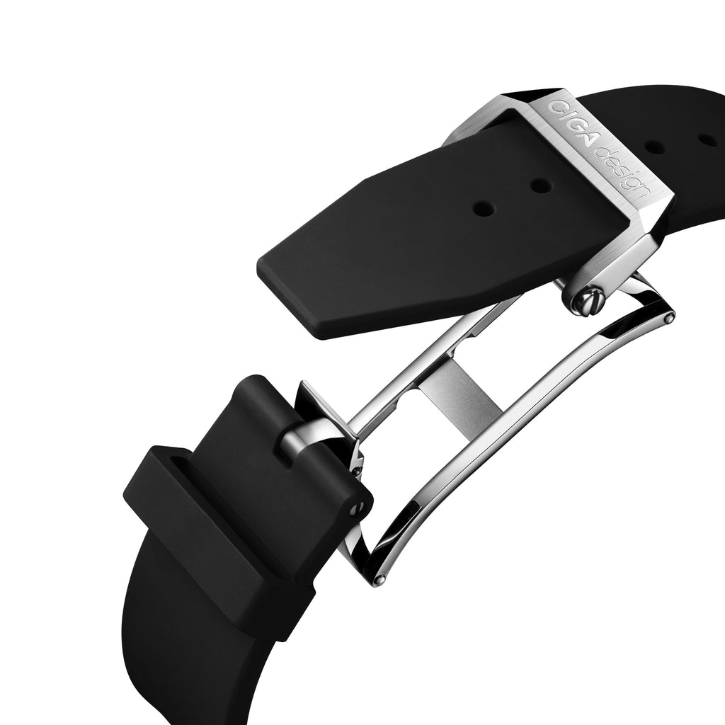 CIGA Design Moon Walker Titanium Automatic Watch – folding clasp on the black strap