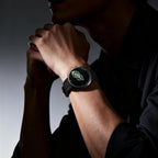 CIGA Design Time Cipher Wandering Hour Automatic Watch – Carbon worn on the wrist