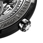 CIGA Design Vector Racing Skeleton Automatic Watch – crown and bezel macro