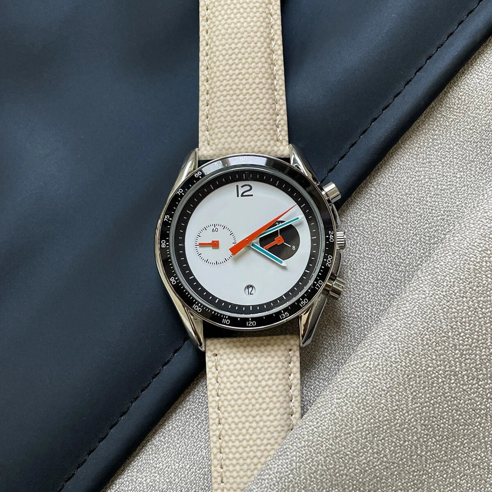 CILOA 507 Men's Automatic Watch with white dial, side view
