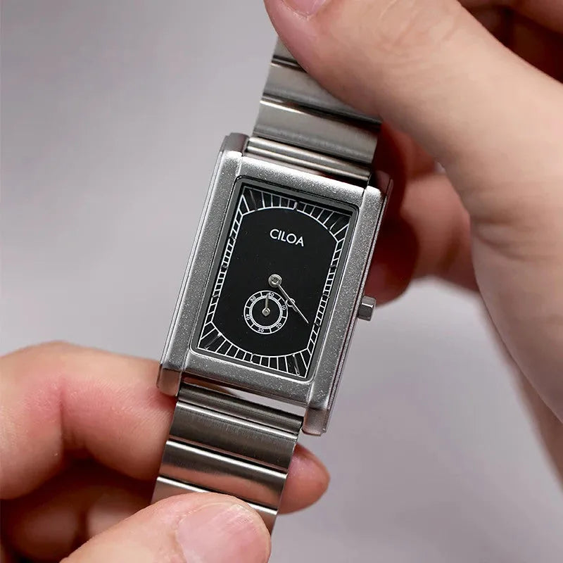 Ciloa Square Casual Simple with steel black dial