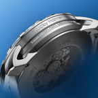 Lucky Harvey ZLS102-1 automatic watch caseback with exhibition window and engraved tiger