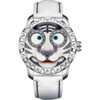 Lucky Harvey ZLS102-1 Fun Series silver case white tiger dial automatic watch front view