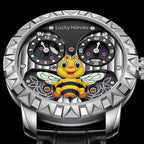 Lucky Harvey ZLS103-1 honey bee automatic watch glowing green in the dark with luminous dial and hands