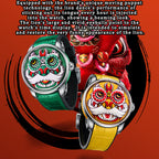 Lucky Harvey ZLS105 lion dance watch family green and yellow variants with lion mascot