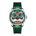 Lucky Harvey ZLS105-3 green lion dance automatic watch with green dial, front view