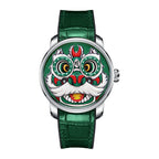 Lucky Harvey ZLS105-3 green lion dance automatic watch with green dial, front view