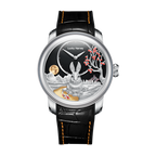Lucky Harvey ZLS201-1 Craftmanship silver case rabbit moon dial automatic watch front view