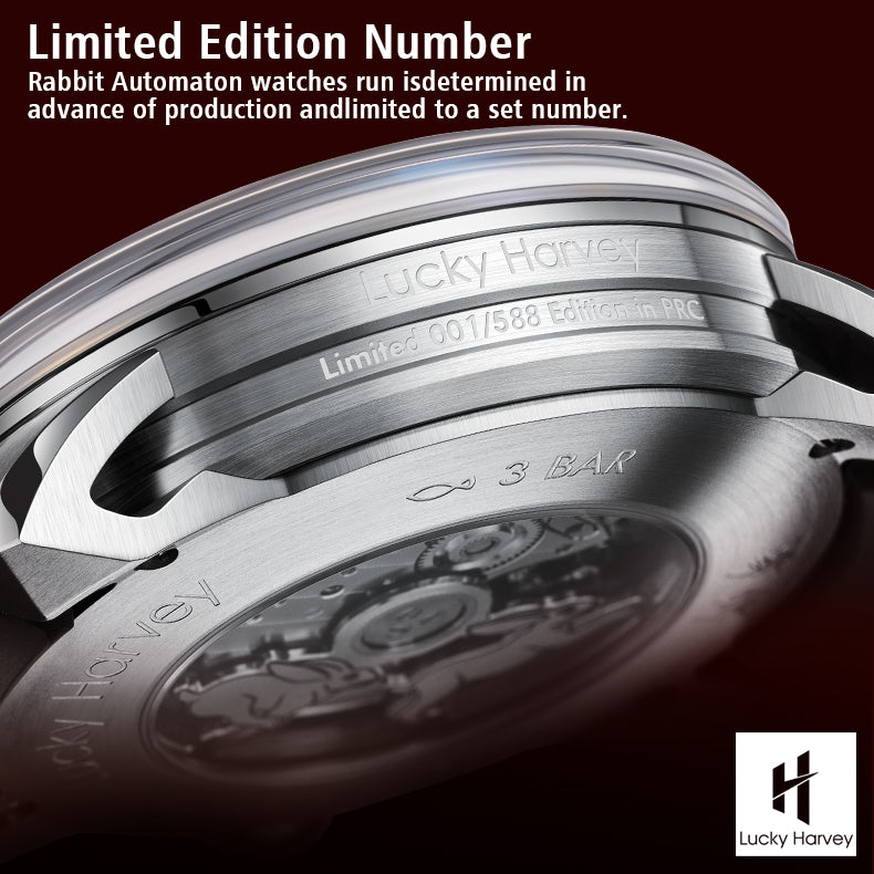 Lucky Harvey ZLS201-1 rabbit watch caseback engraved with limited edition number 001/588