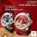 Lucky Harvey ZLS201-1 silver rabbit and gold rabbit watches with limited edition piece counts