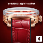 Lucky Harvey ZLS201-1 rabbit watch profile view highlighting synthetic sapphire mirror crystal