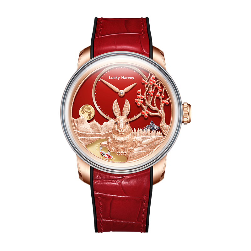 Lucky Harvey ZLS201-2 Craftmanship Rose Gold Red Rabbit Automatic Watch front