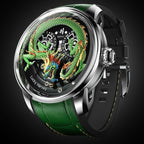 Lucky Harvey ZLS202-3 green dragon automatic watch side view showing crown and case profile