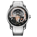 Lucky Harvey ZLS202-4 white dragon automatic watch with black dial, front view