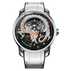 Lucky Harvey ZLS202-4 white dragon automatic watch with black dial, front view