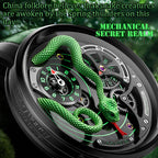 Lucky Harvey ZLS203-1 snake watch mechanical secret realm dial detail with skeleton bridges
