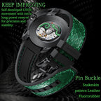 Lucky Harvey ZLS203-1 snake watch caseback with exhibition LH001 automatic movement and pin buckle