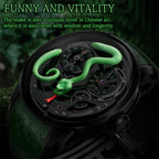 Lucky Harvey ZLS203-2 green snake automatic watch lifestyle scene with Funny And Vitality text
